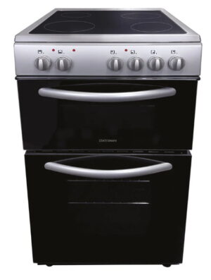 Statesman 50cm electric cooker with double oven in Silver - EDC50S